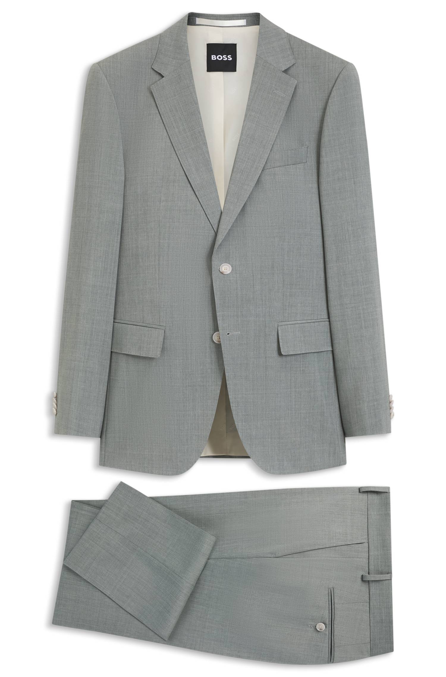 Boss Two-piece slim-fit suit in virgin wool kostymer herr – bild 4