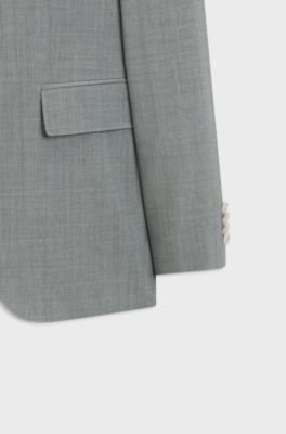 Abito due pezzi slim fit in lana vergine, Grigio