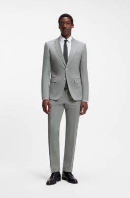 Abito due pezzi slim fit in lana vergine, Grigio