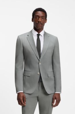 Abito due pezzi slim fit in lana vergine, Grigio