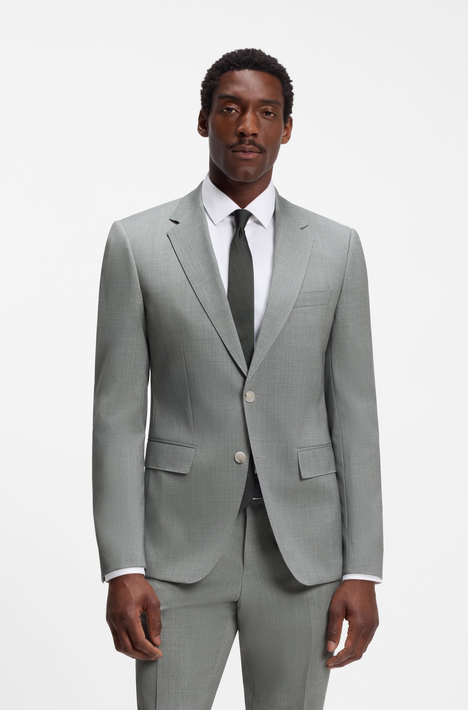 Boss Two-piece slim-fit suit in virgin wool kostymer herr – bild 2
