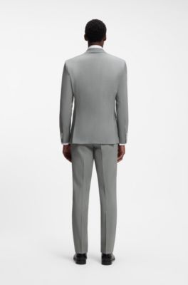 Abito due pezzi slim fit in lana vergine, Grigio