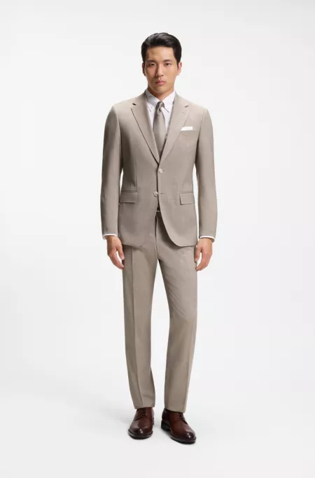 Two-piece slim-fit suit in virgin wool