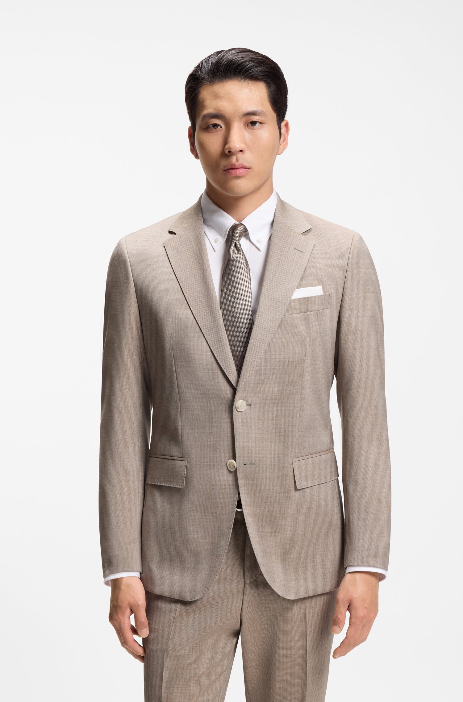 Boss Two-piece slim-fit suit in virgin wool kostymer herr – bild 2