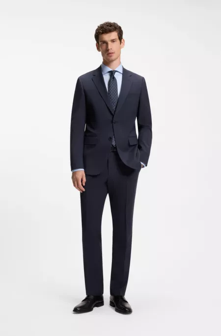 Two-piece slim-fit suit in virgin wool