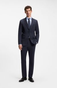 Slim-Fit Zweiteiler aus Schurwolle, Dunkelblau