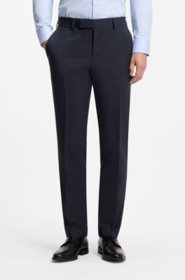 Two-piece slim-fit suit in virgin wool, Dark Blue