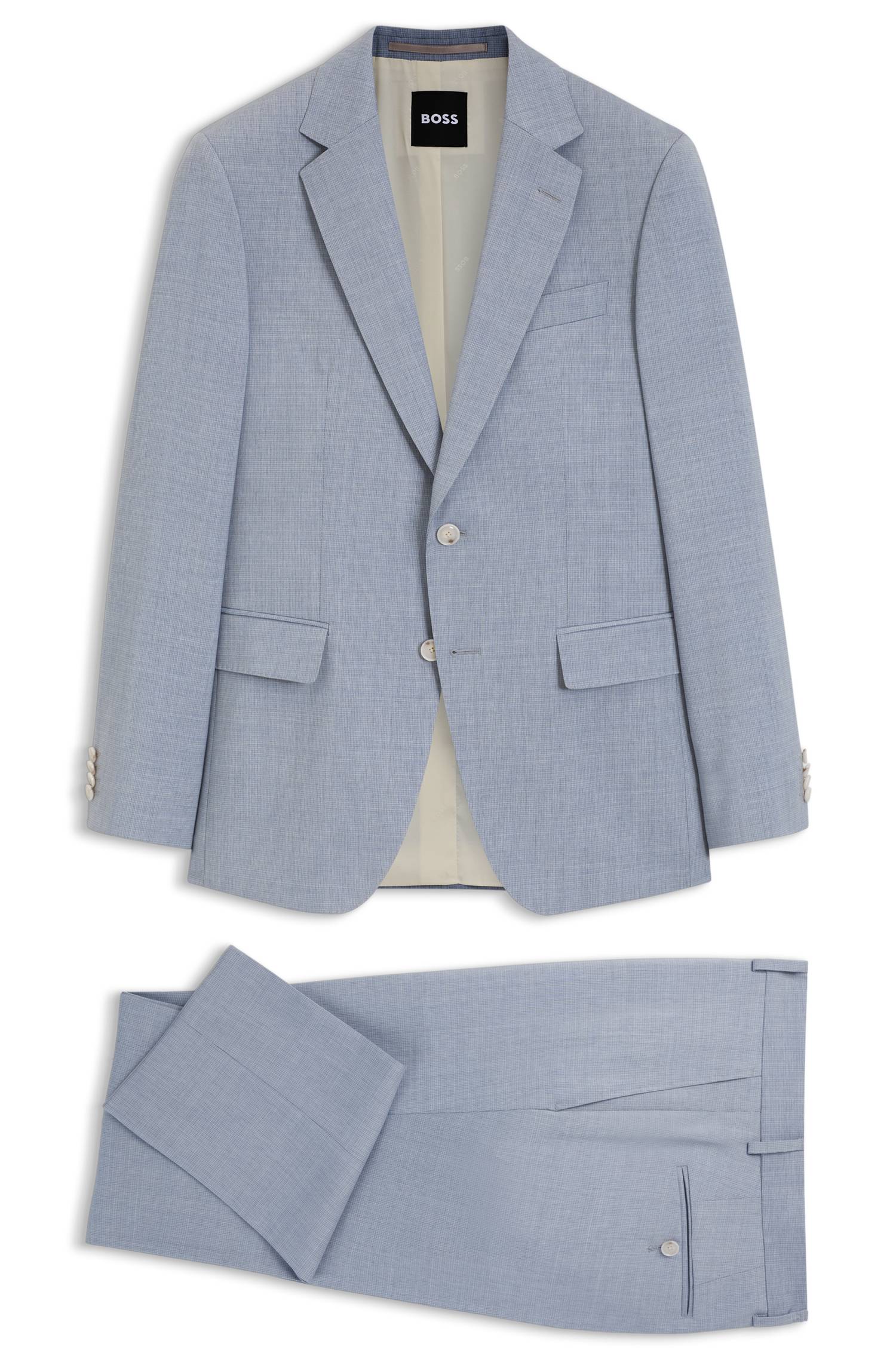 Boss Two-piece slim-fit suit in virgin wool kostymer herr – bild 4