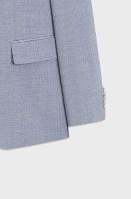 Two-piece slim-fit suit in virgin wool, Light Blue