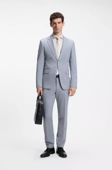 Two-piece slim-fit suit in virgin wool