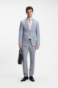 Slim-Fit Zweiteiler aus Schurwolle, Hellblau