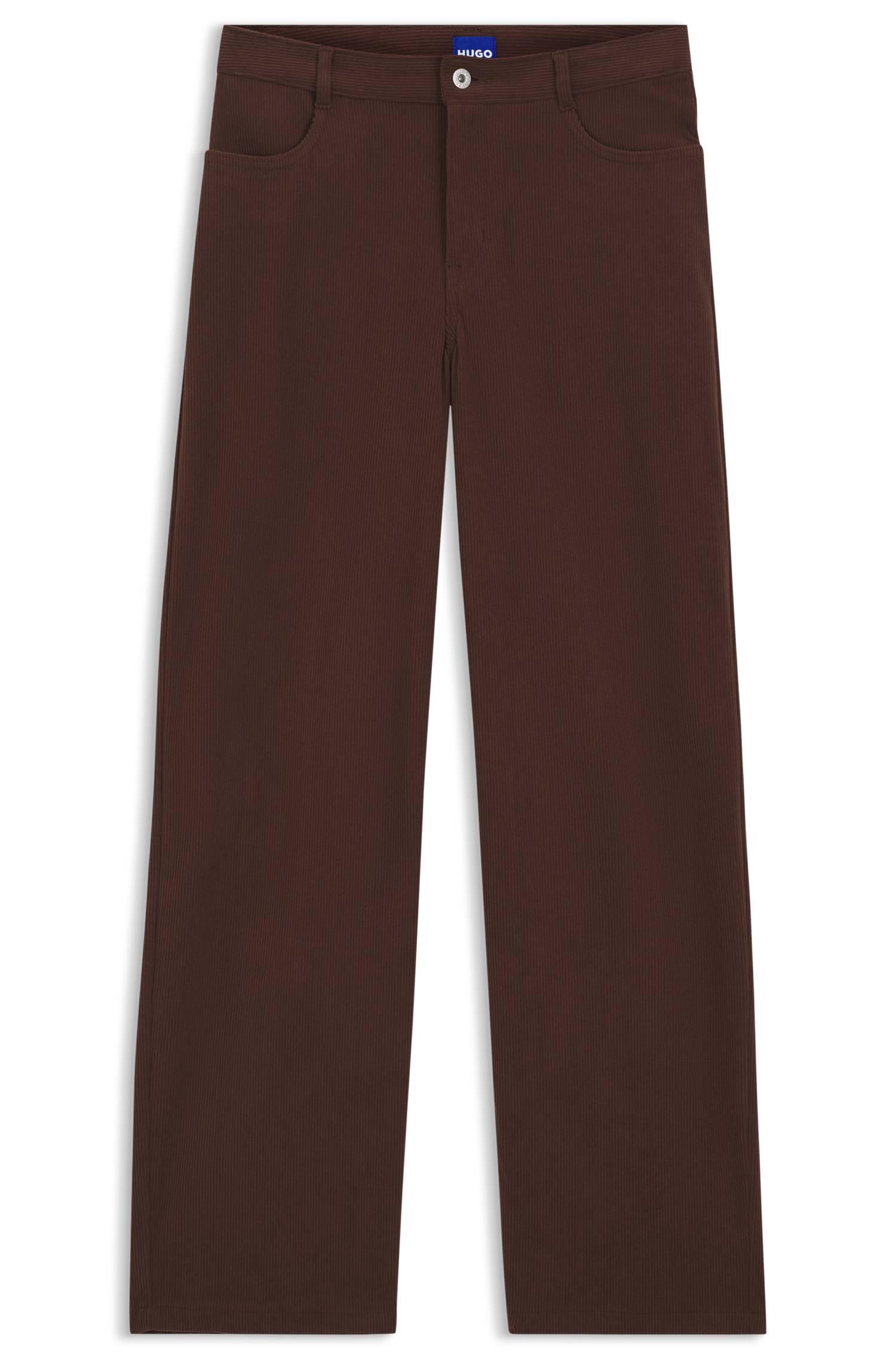Hugo Relaxed-fit corduroy trousers with logo embroidery byxor dam – bild 4