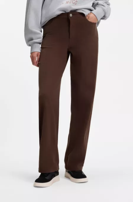 Pantalon Relaxed en velours côtelé à logo brodé