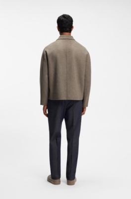 Relaxed-fit blazer in a double-face wool blend, Light Brown