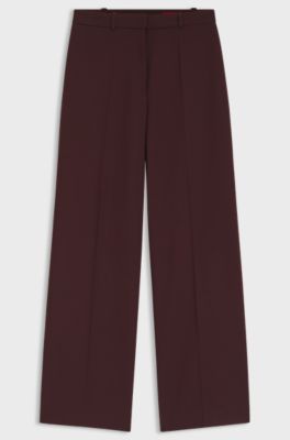 Regular-fit trousers with straight leg, Dark Brown