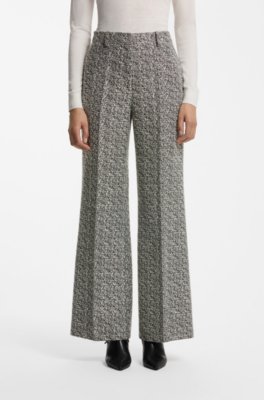 Regular-fit trousers in stretch herringbone fabric