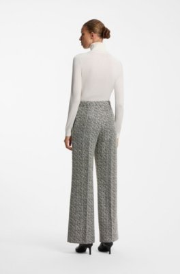 Hugo Regular-fit trousers in stretch herringbone fabric kostymbyxor – bild 2