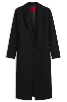 Relaxed-fit formal coat with monogram rivet, Black