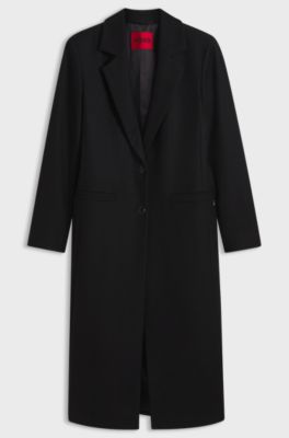 Relaxed-fit formal coat with monogram rivet, Black