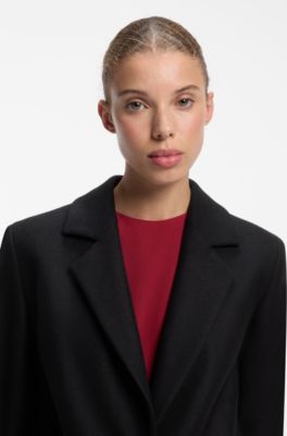 Relaxed-fit formal coat with monogram rivet, Black