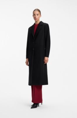 Relaxed-fit formal coat with monogram rivet, Black