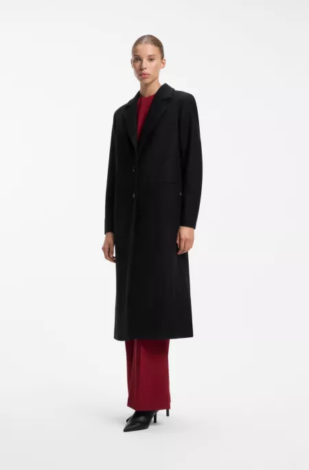 Relaxed-fit formal coat with monogram rivet