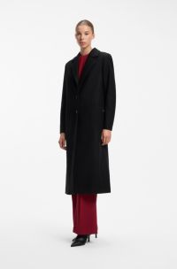 Cappotto formale relaxed fit con rivetto con monogramma, Nero