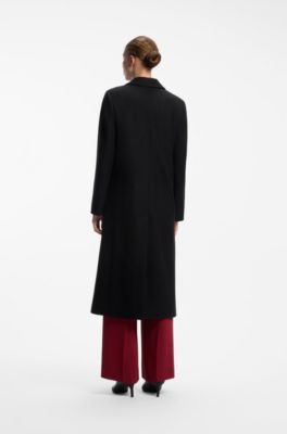 Cappotto formale relaxed fit con rivetto con monogramma, Nero