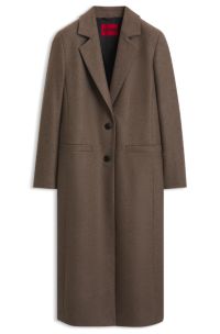 Relaxed-fit formal coat with monogram rivet, Brown