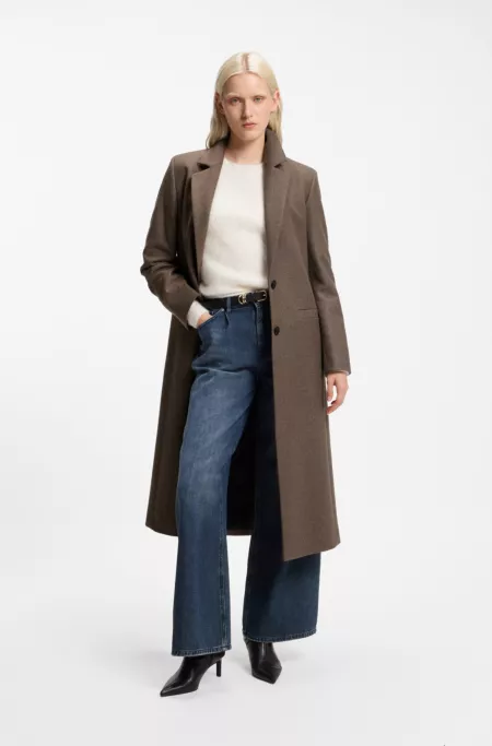 Relaxed-fit formal coat with monogram rivet