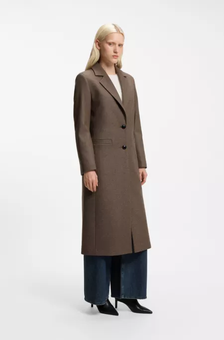 Relaxed-fit formal coat with monogram rivet