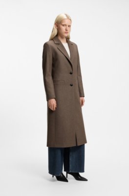 Relaxed-fit formal coat with monogram rivet