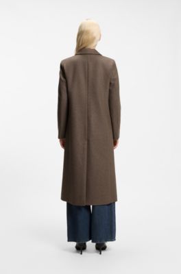 Relaxed-fit formal coat with monogram rivet, Brown