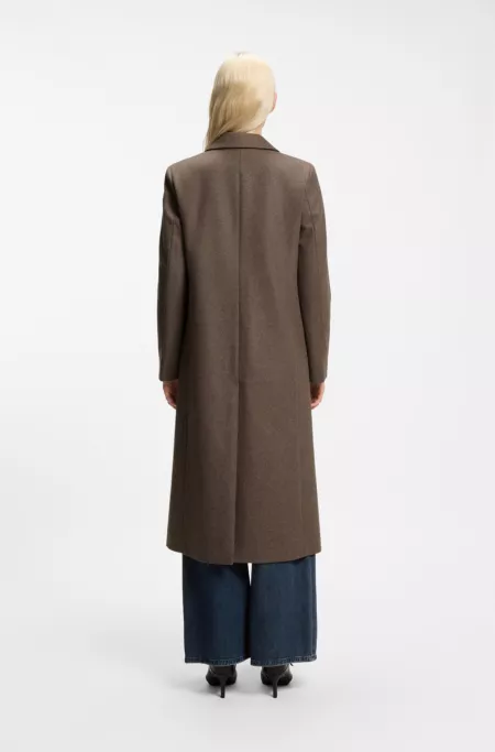 Relaxed-fit formal coat with monogram rivet