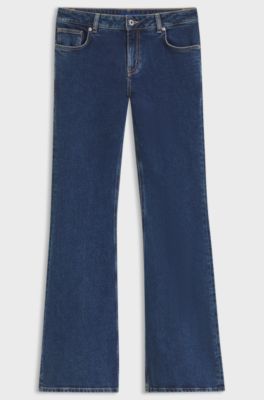 Jeans svasati in denim elasticizzato blu, Blu scuro