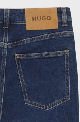 Jeans svasati in denim elasticizzato blu, Blu scuro
