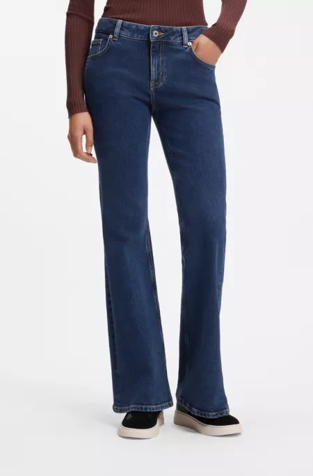 Jean évasé en denim stretch bleu