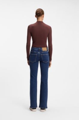 Jeans svasati in denim elasticizzato blu, Blu scuro