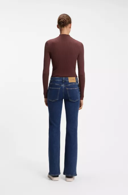 Jean évasé en denim stretch bleu