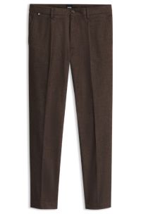 Modern-fit trousers in melange stretch fabric, Dark Brown