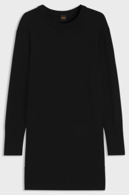 Relaxed-fit sweater dress in a virgin-wool blend, Black