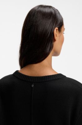 Relaxed-fit sweater dress in a virgin-wool blend, Black