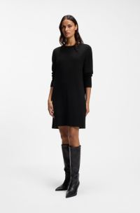 Abito in maglia relaxed fit in misto lana vergine, Nero