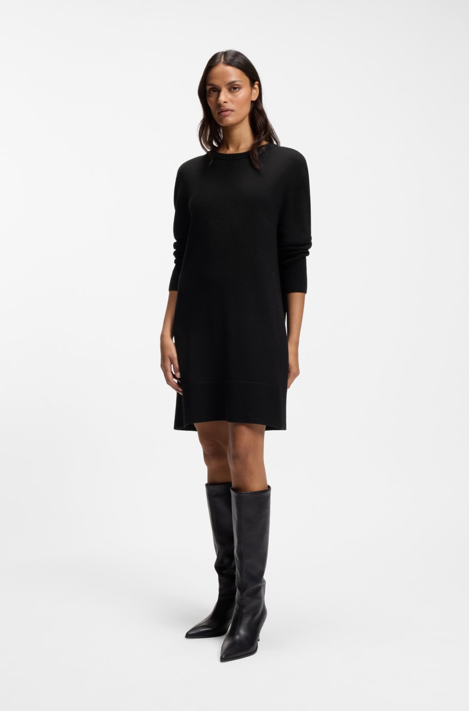 Relaxed-fit sweater dress in a virgin-wool blend