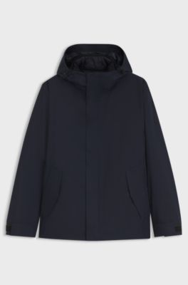 Waterproof and windproof hooded casual jacket, Dark Blue