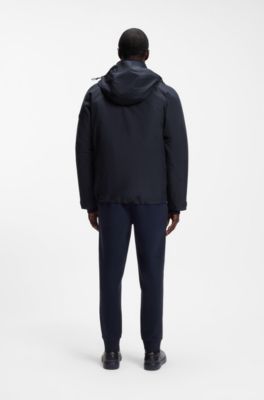 Waterproof and windproof hooded casual jacket, Dark Blue