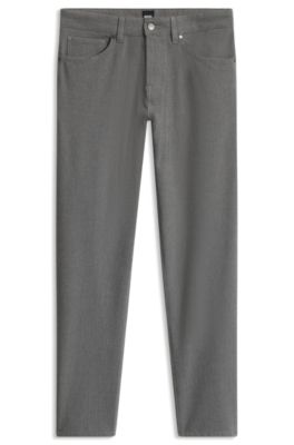 Regular-fit trousers in stretch-cotton blend, Dark Grey