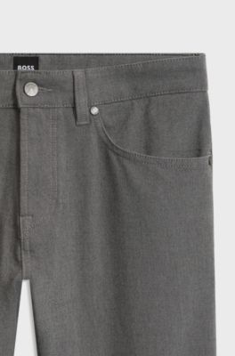 Regular-fit trousers in stretch-cotton blend, Dark Grey
