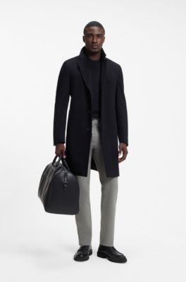 Regular-fit trousers in stretch-cotton blend, Dark Grey