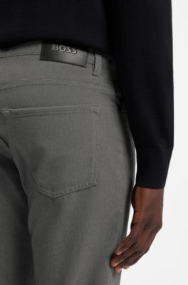 Regular-fit trousers in stretch-cotton blend, Dark Grey